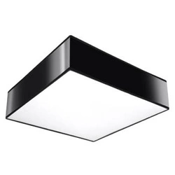 Plafon kwadratowy czarny HORUS 35 nowoczesny do salonu, kuchni i sypialni E27