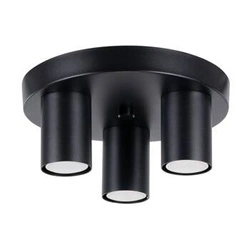 Plafon sufitowy nowoczesny LAGOS 3P czarny do salonu i sypialni SOLLUX LIGHTING