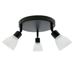 Plafon sufitowy Costa okrągły czarny nowoczesny szklany do salonu kuchni łazienki 48 cm