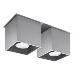 Plafon kwadratowy szary QUAD 2 Sollux nowoczesny metalowy do salonu kuchni sypialni