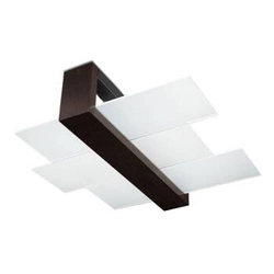 Plafon sufitowy Feniks 2 nowoczesny drewniany brązowy do salonu i kuchni 43 cm