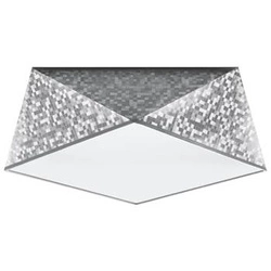 Plafon sufitowy Hexa 35 cekin srebrny nowoczesny do salonu i kuchni Sollux Lighting
