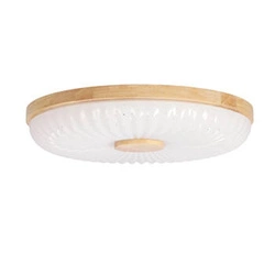 Plafon sufitowy LED Tart drewniany okrągły 38cm biały do salonu i kuchni CANDELLUX
