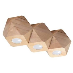 Plafon sufitowy drewniany WOODY 3 Sollux naturalne drewno do salonu i kuchni 36 cm