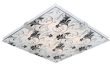 Plafon LED kwadratowy Vagante 40x40 nowoczesny szklany biały do salonu i kuchni