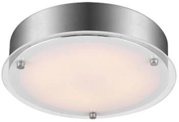 Plafon LED okrągły Ronda 33 cm szklany srebrny do salonu, łazienki i kuchni CANDELLUX