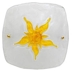 Plafon sufitowy Sun klasyczny szklany żółty 35 cm do salonu i sypialni Candellux