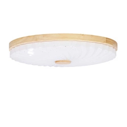 Plafon sufitowy LED Lemo drewniany okrągły 38cm biały do salonu i sypialni CANDELLUX