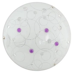 Plafon sufitowy LED Astro 30 okrągły szklany fioletowy do salonu i sypialni 3000K