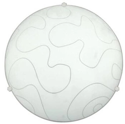Plafon sufitowy okrągły biały Malibu 40 cm szklany nowoczesny do salonu i kuchni