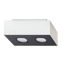Plafon sufitowy biały MONO 2 nowoczesny metalowy do kuchni i salonu Sollux 2xGU10