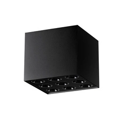 Plafon sufitowy LED OZZY czarny minimalistyczny kwadratowy do salonu i kuchni 9x16W