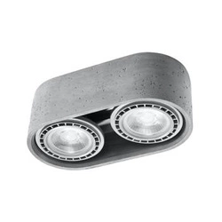 Plafon sufitowy BASIC 2 szary betonowy nowoczesny do salonu i kuchni Sollux 27 cm