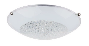 Plafon sufitowy LED Pristina 40 cm srebrny nowoczesny szklany do salonu i sypialni