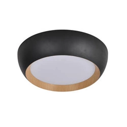 Plafon LED Abruzzo czarno-drewniany nowoczesny do salonu i jadalni 40x32 cm CANDELLUX