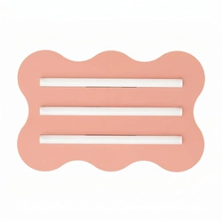 Plafon nowoczesny KLOVER brzoskwiniowy metalowy do salonu LED
