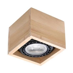 Plafon kwadratowy drewniany QUATRO 1 Sollux nowoczesny do salonu i kuchni 14x14 cm