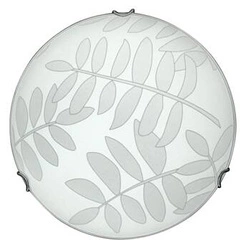 Plafon sufitowy Letycja 30 cm biały szklany okrągły do salonu, kuchni, sypialni