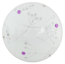 Plafon okrągły LED Floral 30 CANDELLUX nowoczesny szklany fioletowy do sypialni