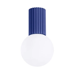 Plafon sufitowy HALO ultramaryna IP44 nowoczesny szklano-aluminiowy okrągły do łazienki