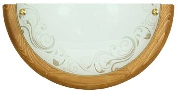 Plafon sufitowy Herba dąb biały szklany klasyczny do salonu i sypialni E27 30 cm