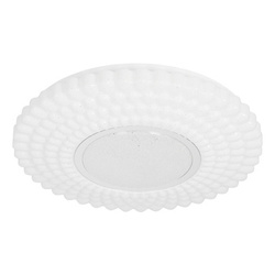 Lampa sufitowa URAN plafon 38cm 24W LED 4000K klosz biały+chromowy