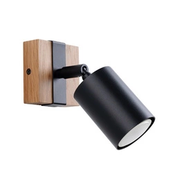 Kinkiet ścienny FAGER 1 czarny nowoczesny z regulacją do salonu i sypialni SOLLUX