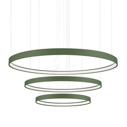 Nowoczesny żyrandol LED RIO 3 oliwkowy do salonu i jadalni, regulowana wysokość 110 cm