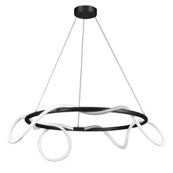 Lampa wisząca LED FANTASIA ROUND czarna nowoczesna do salonu lub nad stół