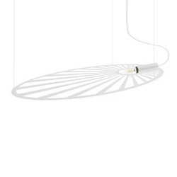 Nowoczesna lampa wisząca LEHDET biała metalowa do salonu i jadalni regulowana 150 cm