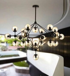 Lampa wisząca ASTRIFERO-21 nowoczesna czarno-bursztynowa 165 cm do salonu lub jadalni