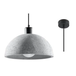 Lampa wisząca betonowa PABLITO szara nowoczesna do salonu i jadalni Sollux 30 cm