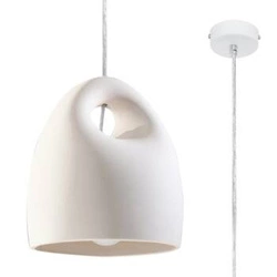 Lampa wisząca ceramiczna BUKANO biała nowoczesna do salonu i jadalni nad stół