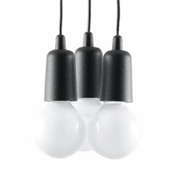 Lampa wisząca Diego 3 czarna nowoczesna regulowana do salonu nad wyspę Sollux