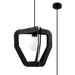Lampa wisząca Tres czarna nowoczesna do salonu kuchni lub nad wyspę metalowa 33 cm