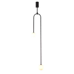 Lampa wisząca kula czarna Loop 123 cm nowoczesna do salonu i nad wyspę kuchenną