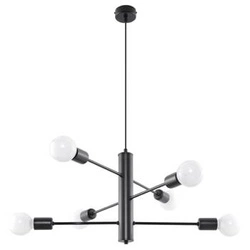 Żyrandol nowoczesny DUOMO 6 czarny metalowy do salonu i jadalni Sollux Lighting