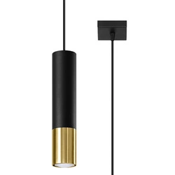 Lampa wisząca Loopez czarna złota nowoczesna tuba do salonu kuchni jadalni nad wyspę