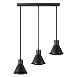 Lampa wisząca TAZILA 3 czarna nowoczesna nad wyspę do kuchni lub salonu metalowa