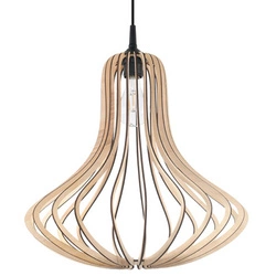 Lampa wisząca drewniana Elza naturalna do salonu i nad stół w stylu boho Sollux