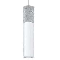 Lampa wisząca Borgio biała pojedyncza nowoczesna do salonu kuchni nad wyspę 105 cm