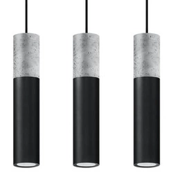Lampa wisząca Borgio 3L czarna nowoczesna potrójna nad stół do salonu lub kuchni