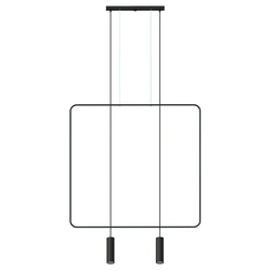 Nowoczesna lampa wisząca Rana 2 czarna do salonu i nad stół, metalowa, Thoro