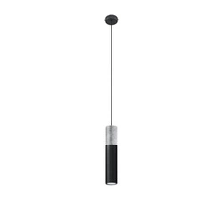 Lampa wisząca Borgio czarna nowoczesna pojedyncza do salonu kuchni nad wyspę 105 cm