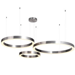 Lampa sufitowa LED Circle 3-punktowa nikiel regulowana do salonu i nad wyspę 