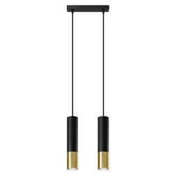 Lampa wisząca Loopez 2 czarna złota nowoczesna nad wyspę kuchenną lub do salonu