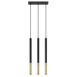 Lampa wisząca Mozaica 3L czarno-złota nowoczesna nad wyspę lub stół do salonu