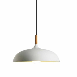 Lampa wisząca SAUCER biała 45 cm skandynawska nad stół do jadalni regulowana