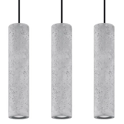 Lampa wisząca LUVO 3L szara betonowa nowoczesna nad wyspę kuchenną lub do salonu