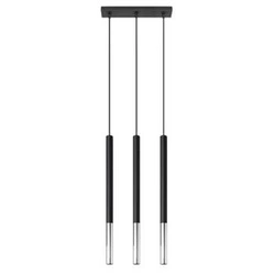 Lampa wisząca Mozaica 3-punktowa czarna chrom nowoczesna do salonu lub nad wyspę